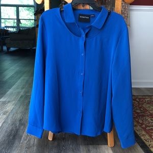 Minkpink Blue Thin Long-sleeve Blouse
